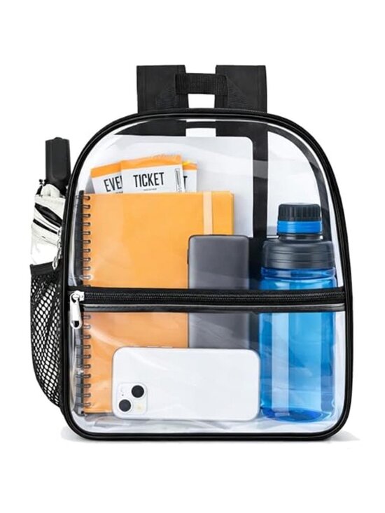 Handbags - Clear Backpack Stadium Approved, Clear Bag 12 x 6 x 11 in, Small
